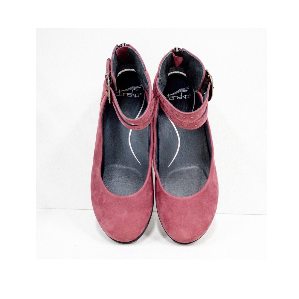 Dansko Lois Burgundy Suede Wedge Size 38 / 7.5 - 8 US SIZE - Picture 5 of 15